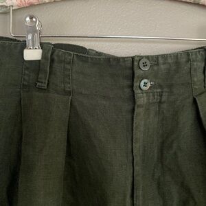 Claude Montana! Dark green baggy 80s linen parachute pants